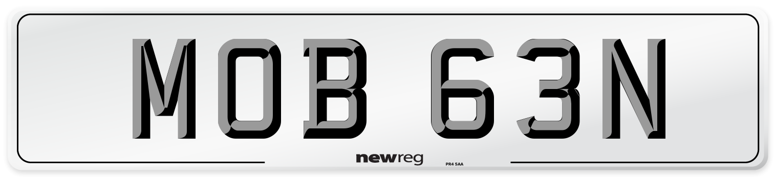 MOB 63N Number Plate from New Reg